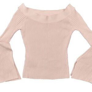 BCBG Off-Shoulder Pink Bell Sleeve Top Size XS